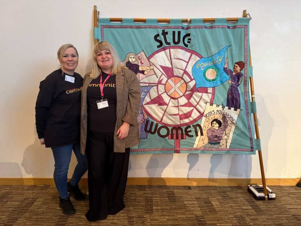 A photograph of Community Union member Roxy Brzezinska and Assistant Operations Director, Tiffany Gillies.