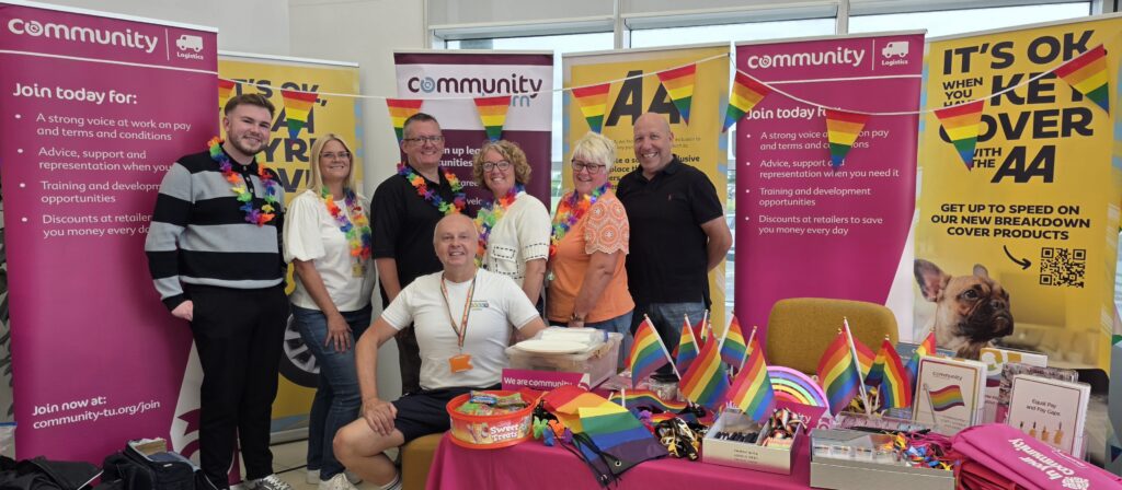Community Reps and members celebrating pride at the AA in Newcastle.